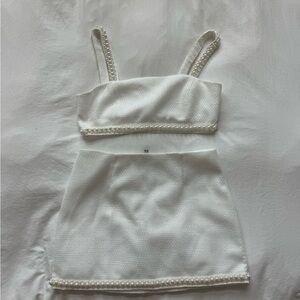 Altar’d State White Two-Piece Set with Pearl Details